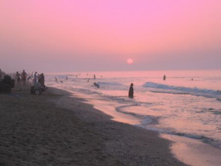 Coucher de soleil a Reghaia plage vacances juin 2008